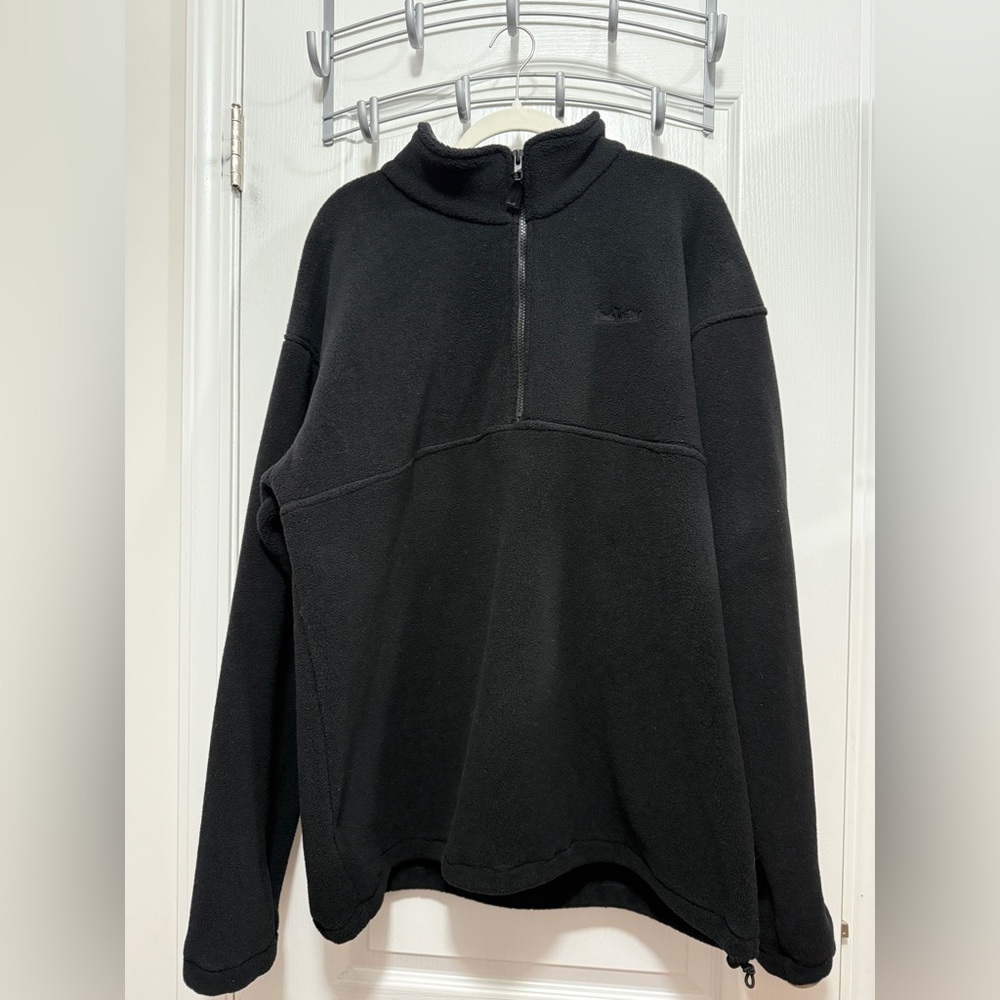 Vintage Mens XL Gander Mountain 1/4 Zip Black Fleece Pullover Sweatshirt‎ Jacket